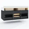 Aro 47" Floating Double Bathroom Vanity with Sink, Sintered Stone Top
