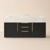 Aro 47" Floating Double Bathroom Vanity with Sink, Sintered Stone Top