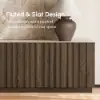 Aura 83" Ash Wood Fluted Smoked Brown TV Stand with Sintered Stone Top