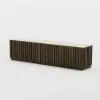 Aura 83" Ash Wood Fluted Smoked Brown TV Stand with Sintered Stone Top