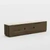 Aura 83" Ash Wood Fluted Smoked Brown TV Stand with Sintered Stone Top