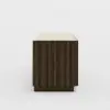 Aura 83" Ash Wood Fluted Smoked Brown TV Stand with Sintered Stone Top