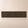 Aura 83" Ash Wood Fluted Smoked Brown TV Stand with Sintered Stone Top