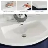 35" Navy Floating Single Bathroom Vanity with Sink, Stone Resin Top Set of 2