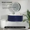 35" Navy Floating Single Bathroom Vanity with Sink, Stone Resin Top Set of 2