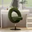 Modern Bouclé Adjustable Vanity Stool with Backrest