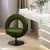 Modern Bouclé Adjustable Vanity Stool with Backrest