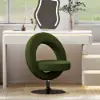 Modern Bouclé Adjustable Vanity Stool with Backrest