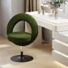Modern Bouclé Adjustable Vanity Stool with Backrest