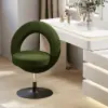 Modern Bouclé Adjustable Vanity Stool with Backrest