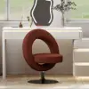 Modern Rust Boucle Adjustable Vanity Stool with Back