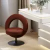 Modern Rust Boucle Adjustable Vanity Stool with Back