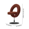 Modern Rust Boucle Adjustable Vanity Stool with Back