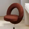 Modern Rust Boucle Adjustable Vanity Stool with Back