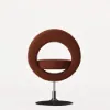 Modern Rust Boucle Adjustable Vanity Stool with Back