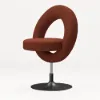 Modern Rust Boucle Adjustable Vanity Stool with Back
