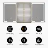 59" Double Sink Freestanding Vanity Set with LED Medicine Cabinet with Storage