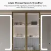 59" Double Sink Freestanding Vanity Set with LED Medicine Cabinet with Storage