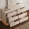 Picture of Haloa Modern 47" 6-Drawer Matte Warm White Chest of Drawers with Light and Charging Station