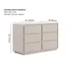 Picture of Haloa Modern 47" 6-Drawer Matte Warm White Chest of Drawers with Light and Charging Station