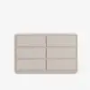 Picture of Haloa Modern 47" 6-Drawer Matte Warm White Chest of Drawers with Light and Charging Station
