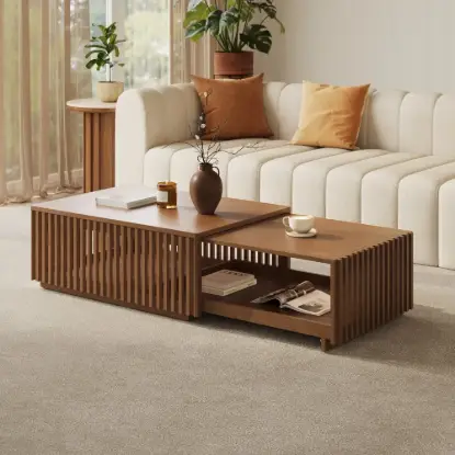 Picture of 33"-55" Extendable Walnut Coffee Table with Storage
