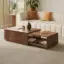 33"-55" Extendable Walnut Coffee Table with Storage
