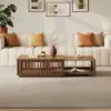 33"-55" Extendable Walnut Coffee Table with Storage
