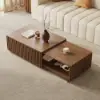 33"-55" Extendable Walnut Coffee Table with Storage