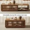 33"-55" Extendable Walnut Coffee Table with Storage