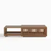 33"-55" Extendable Walnut Coffee Table with Storage
