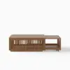 33"-55" Extendable Walnut Coffee Table with Storage