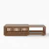 33"-55" Extendable Walnut Coffee Table with Storage