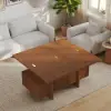 Picture of Lineva 47" Fluted Lift-Top Walnut Coffee Table with 2 Drawers