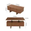 Picture of Lineva 47" Fluted Lift-Top Walnut Coffee Table with 2 Drawers