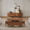 Picture of Lineva 47" Fluted Lift-Top Walnut Coffee Table with 2 Drawers