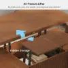 Picture of Lineva 47" Fluted Lift-Top Walnut Coffee Table with 2 Drawers
