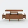 Picture of Lineva 47" Fluted Lift-Top Walnut Coffee Table with 2 Drawers