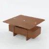 Picture of Lineva 47" Fluted Lift-Top Walnut Coffee Table with 2 Drawers