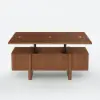 Picture of Lineva 47" Fluted Lift-Top Walnut Coffee Table with 2 Drawers