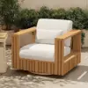Picture of Flutera Modern Outdoor Sculptural Fluted 360-Degree Swivel Accent Chair in Natural