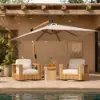 Picture of Flutera Modern Outdoor Sculptural Fluted 360-Degree Swivel Accent Chair in Natural