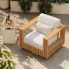 Picture of Flutera Modern Outdoor Sculptural Fluted 360-Degree Swivel Accent Chair in Natural