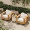 Picture of Flutera Modern Outdoor Sculptural Fluted 360-Degree Swivel Accent Chair in Natural