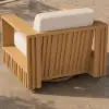 Picture of Flutera Modern Outdoor Sculptural Fluted 360-Degree Swivel Accent Chair in Natural