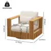 Picture of Flutera Modern Outdoor Sculptural Fluted 360-Degree Swivel Accent Chair in Natural