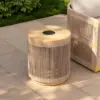 Costra Outdoor Handwoven Rope & Aluminium Storage Side Table with LED