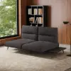 2-Piece Yarn-Dyed Fabric and Faux Leather Reclining Sectional Sofa