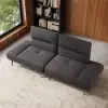 2-Piece Yarn-Dyed Fabric and Faux Leather Reclining Sectional Sofa