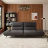 2-Piece Yarn-Dyed Fabric and Faux Leather Reclining Sectional Sofa